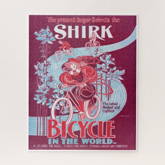 Puzzle Vintage Shirk Bicycle Advertisement circa 1890 (Vertical)