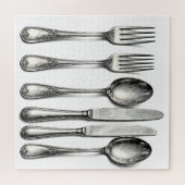 Puzzle Vintage Silverware Ornate Flatware Kitchen  (Horizontal)