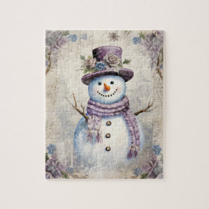 Puzzle Vintage Snowman Elegance Noël