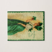 Puzzle Vintage St. Patrick's Day Lass Wearing Green (Horizontal)