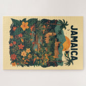 Puzzle Vintage Style Jamaica Travel Illustration (Horizontal)