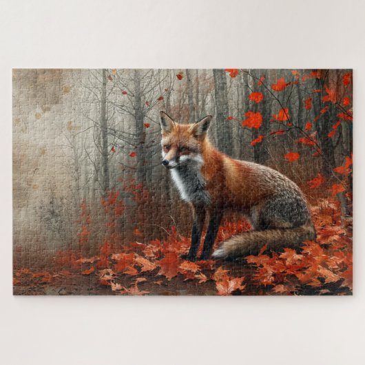 Puzzle Vintage Superbe feuillage d'automne renard rouge 2 (Horizontal)