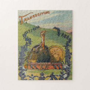 Puzzle Vintage Thanksgiving Turquie et fête