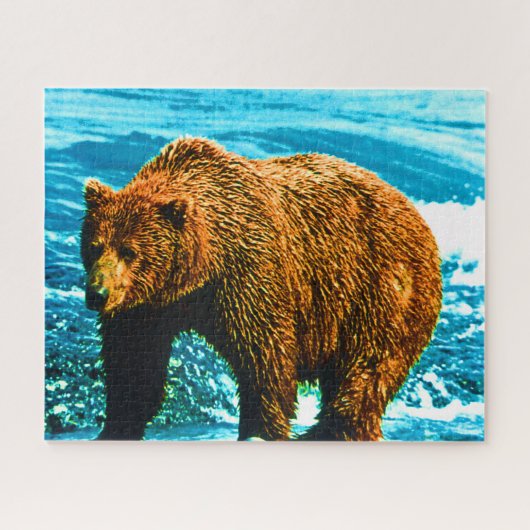 Puzzle Vintage USA Alaska brun (Horizontal)