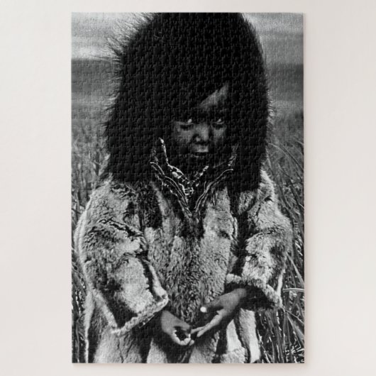 Puzzle Vintage USA Alaska eskimo garçon (Vertical)