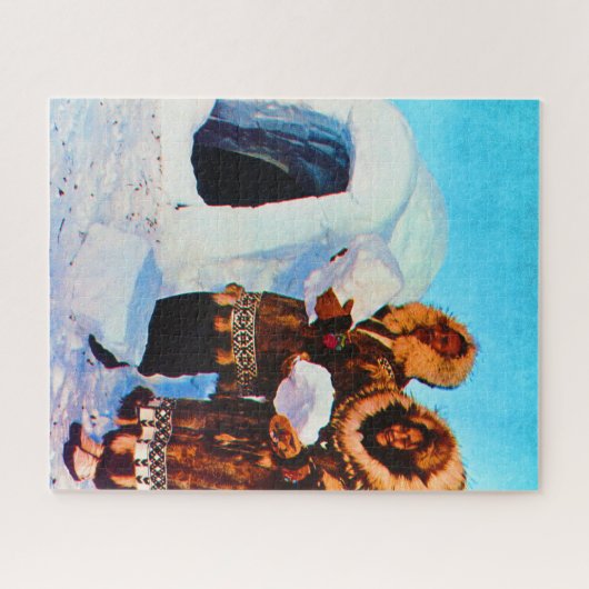 Puzzle Vintage USA Alaska igloo builders (Horizontal)