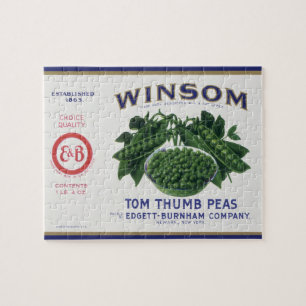 Puzzle Vintage Végétal Can Étiquette Art, Winsom Peas