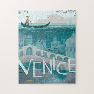 Puzzle Vintage Venise Italie Gondala Voyage Pittoresque
