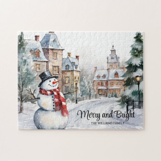 Puzzle Vintage Village de Noël Joyeux et lumineux (Horizontal)