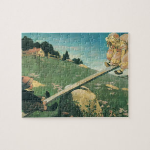 Puzzle Vintage Voir Saw Margery Daw, Jessie Willcox Smith