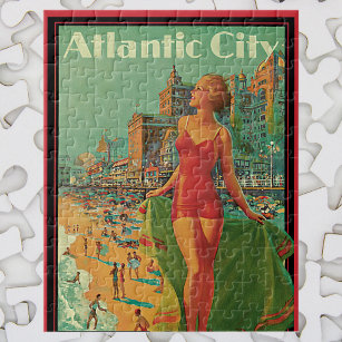 Puzzle Vintage voyage, Atlantic City Resort Beach Blonde
