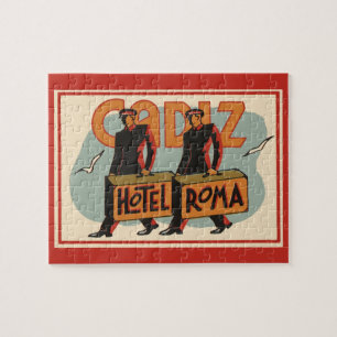 Puzzle Vintage voyage Bellhops Hotel Roma, Cadiz, Espagne