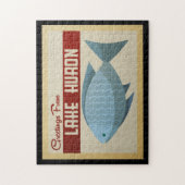 Puzzle Vintage voyage bleu de poissons du lac Huron (Vertical)