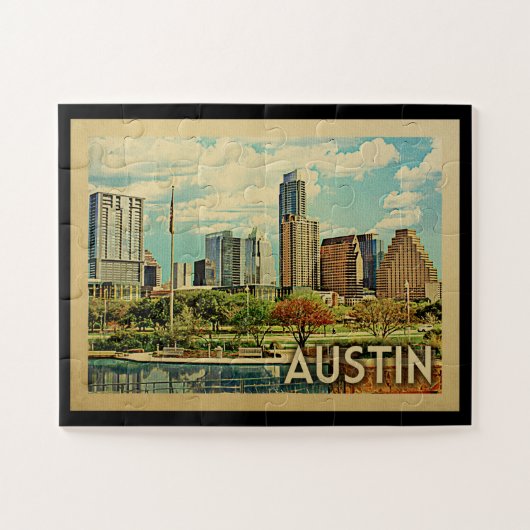 Puzzle Vintage voyage d'Austin Texas (Horizontal)