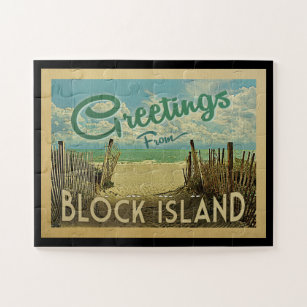 Puzzle Vintage voyage de Block Island Beach