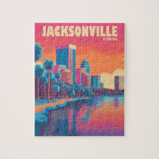 Puzzle Vintage voyage de Jacksonville Florida (Vertical)