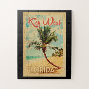 Puzzle Vintage voyage de plage de palmier de Key West la