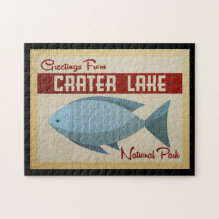 Puzzle Vintage voyage de poisson bleu du lac Crater
