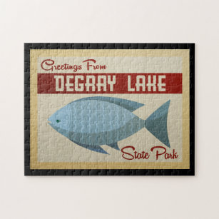 Puzzle Vintage voyage de poisson bleu du lac De Grey
