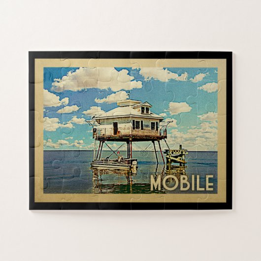 Puzzle Vintage voyage mobile Alabama (Horizontal)