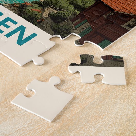 Puzzle Vintage voyage Wengen Suisse (Côté)