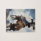 Puzzle Vintage Western Cowboys, Bucking par NC Wyeth (Horizontal)