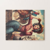 Puzzle Vintage Western Cowgirl (Horizontal)