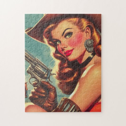 Puzzle Vintage Western Pin-up (Vertical)