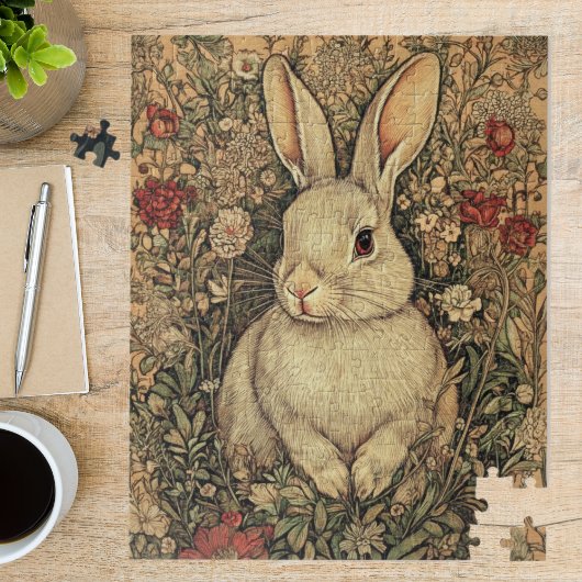 Puzzle Vintage William Morris Cottage Tan Rabbit