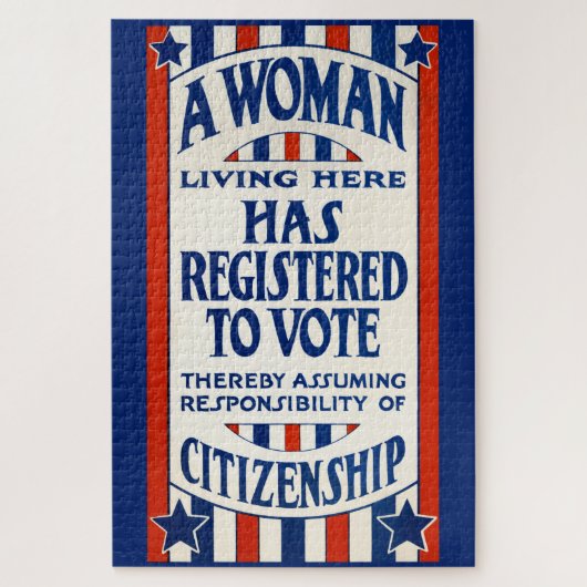 Puzzle Vintage Women's Voting Rights Support Reprint (Vertical)