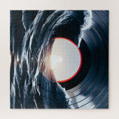 Puzzle Vinyle Vintage Surf Wave Océan Musique Rétro (Horizontal)