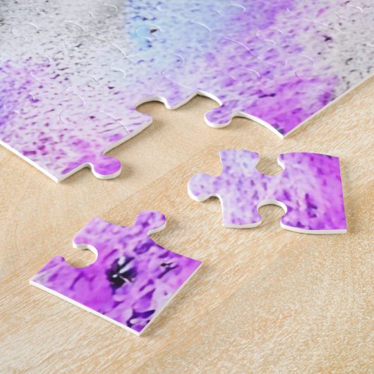 Puzzle Violet et jaune dans la Forêt de silhouette noire (Côté)