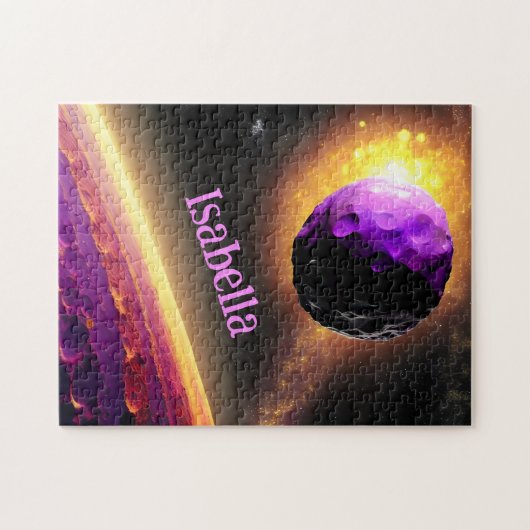 Puzzle Violet géant Astéroïde Roars vers la planète rose (Horizontal)