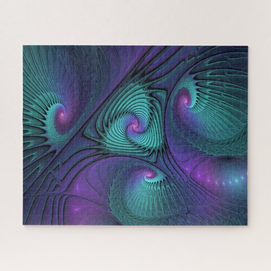 Puzzle Violet rencontre Turquoise moderne art fractal abs (Horizontal)