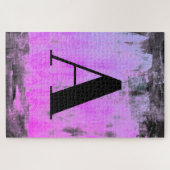 Puzzle Violet Rose Clair & Monogramme Noir (Horizontal)