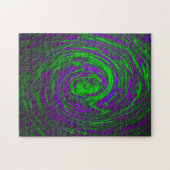 Puzzle Violet Vert Abstrait Art Faire Face À L'Isolement (Horizontal)