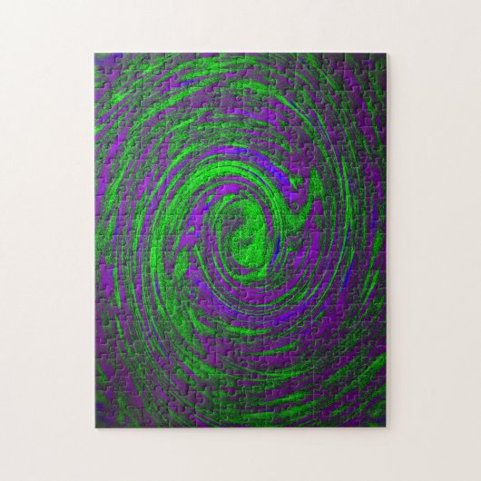 Puzzle Violet Vert Abstrait Art Faire Face À L'Isolement (Vertical)