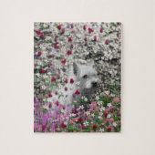 Puzzle Violette en fleurs - chien blanc de Westie (Vertical)