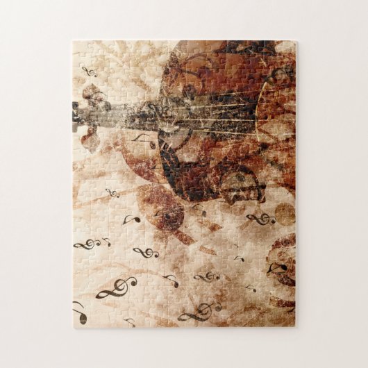 Puzzle Violon avec notes de musique Illustration de musiq (Vertical)