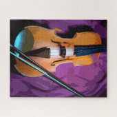 Puzzle Violon élégant sur soie violette, pour les méloman (Horizontal)