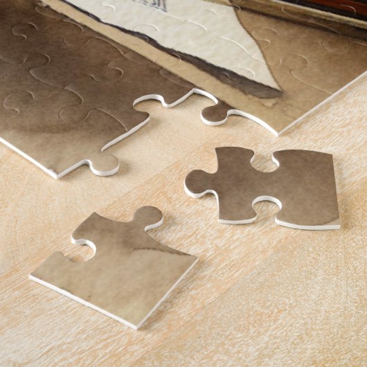 Puzzle Violon, Partition et un Vase de Fleurs (Côté)