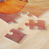 Puzzle Violoncelle avec le fond texturisé coloré chaud (Côté)