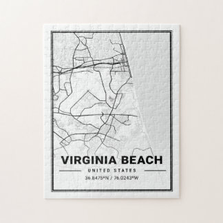 Puzzle Virginia Beach Virginia USA Travel City Carte