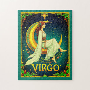 Puzzle Virgo Maiden assis sur Crescent Moon