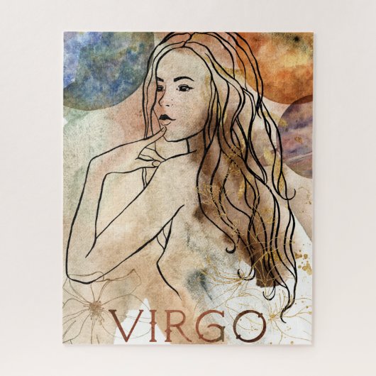 Puzzle Virgo Maiden Symbole astrologique or (Vertical)