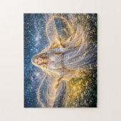 Puzzle Virgo Zodiac in Enchanted Night Landscape (Vertical)