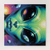 Puzzle Visage Alien avec des planètes Réflexions dans les (Horizontal)