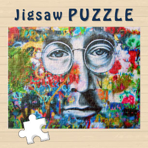 Puzzle Visage avec lunettes sur un mur de graffiti -