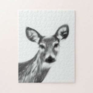 Puzzle Visage de cerfs doux