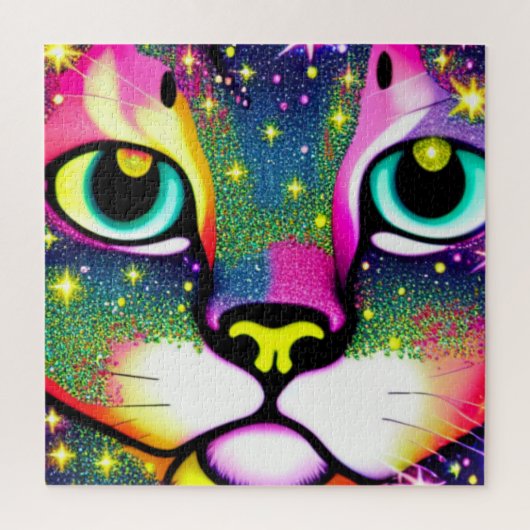 Puzzle Visage de Chat Gros Plan Pop Art (Vertical)